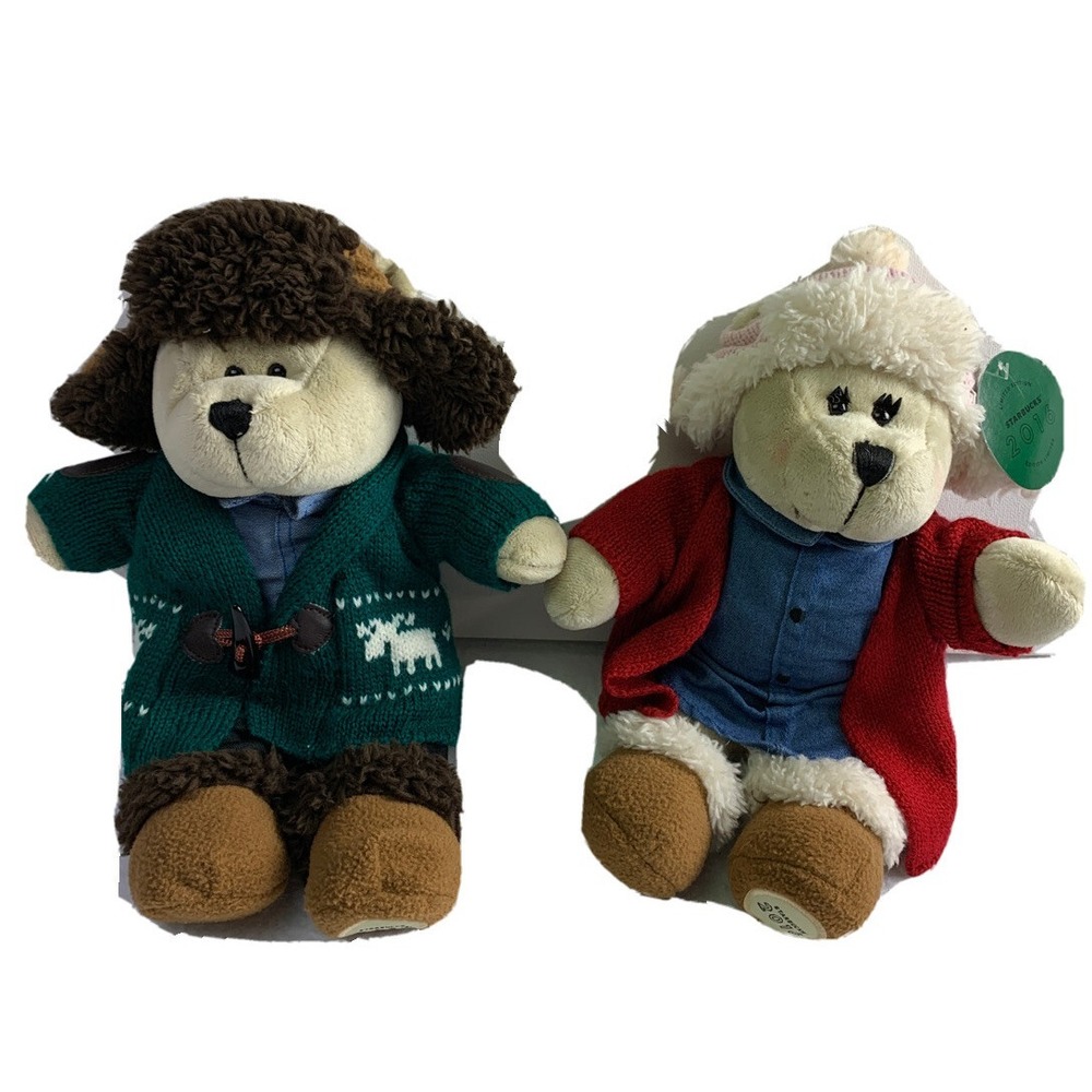 Limited Edition 2016 Starbucks Holiday Bearista Collection‎ Pair Boy & Girl Bear